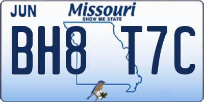 MO license plate BH8T7C