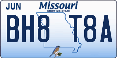MO license plate BH8T8A