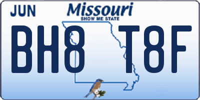 MO license plate BH8T8F