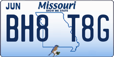 MO license plate BH8T8G