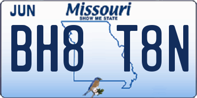 MO license plate BH8T8N
