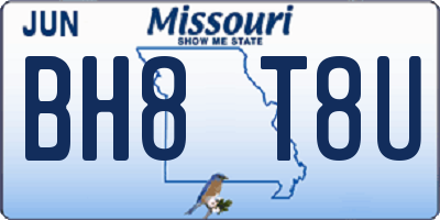 MO license plate BH8T8U