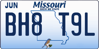 MO license plate BH8T9L