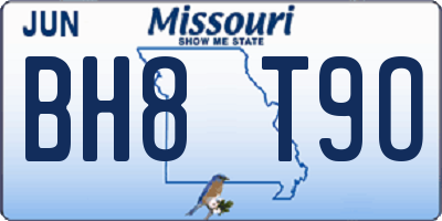 MO license plate BH8T9O
