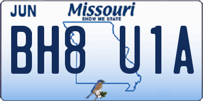 MO license plate BH8U1A
