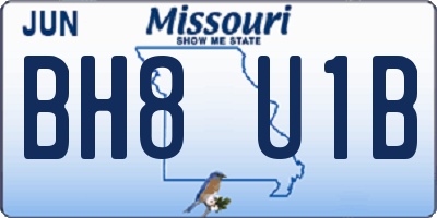 MO license plate BH8U1B