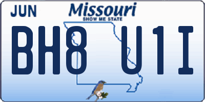 MO license plate BH8U1I