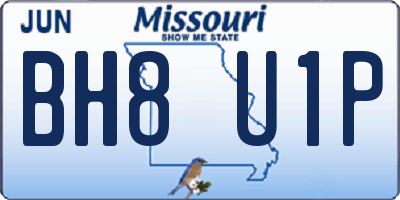 MO license plate BH8U1P