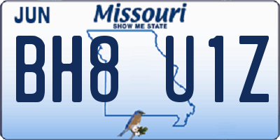 MO license plate BH8U1Z