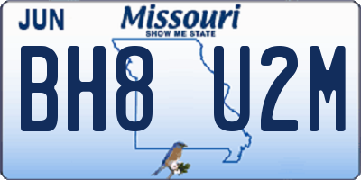 MO license plate BH8U2M