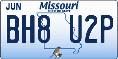 MO license plate BH8U2P