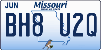 MO license plate BH8U2Q