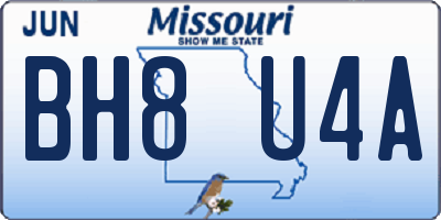 MO license plate BH8U4A