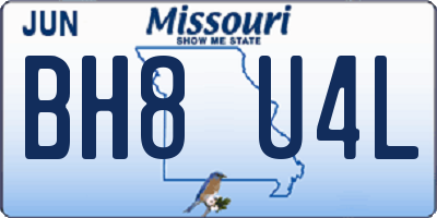 MO license plate BH8U4L