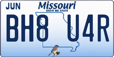 MO license plate BH8U4R