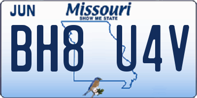 MO license plate BH8U4V