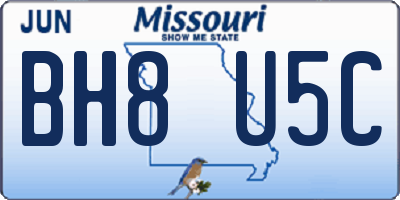 MO license plate BH8U5C