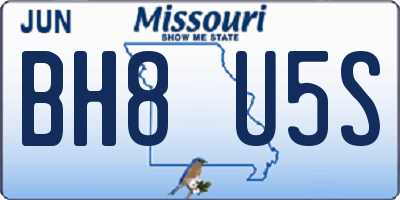 MO license plate BH8U5S