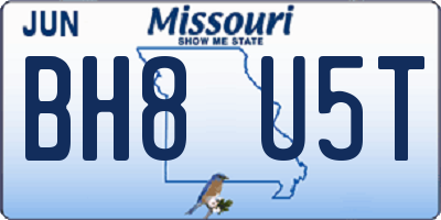 MO license plate BH8U5T