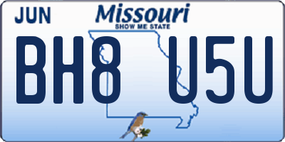 MO license plate BH8U5U