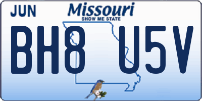 MO license plate BH8U5V