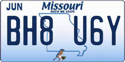 MO license plate BH8U6Y