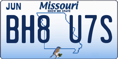 MO license plate BH8U7S