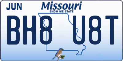 MO license plate BH8U8T