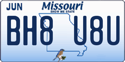 MO license plate BH8U8U