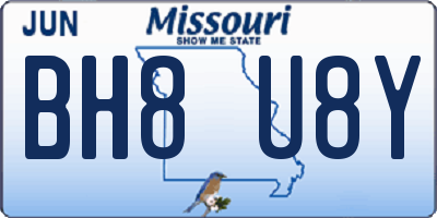 MO license plate BH8U8Y