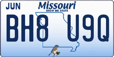 MO license plate BH8U9Q