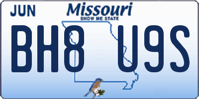 MO license plate BH8U9S