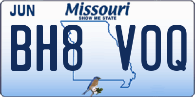 MO license plate BH8V0Q