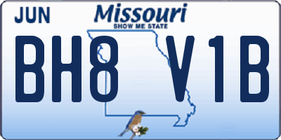 MO license plate BH8V1B