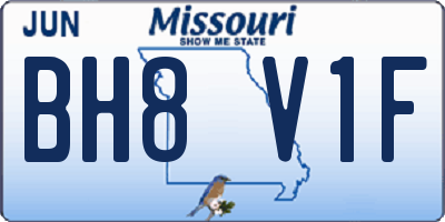 MO license plate BH8V1F