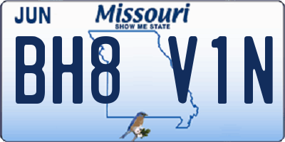 MO license plate BH8V1N