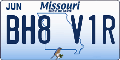 MO license plate BH8V1R