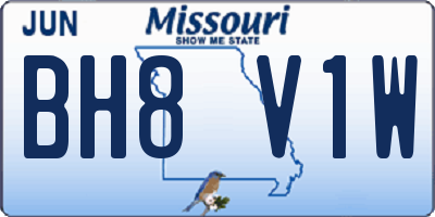 MO license plate BH8V1W