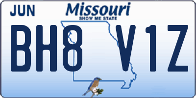 MO license plate BH8V1Z