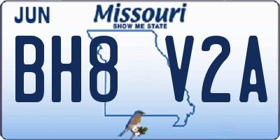 MO license plate BH8V2A