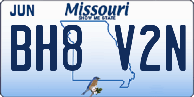 MO license plate BH8V2N