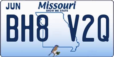 MO license plate BH8V2Q