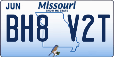 MO license plate BH8V2T