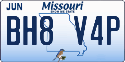 MO license plate BH8V4P