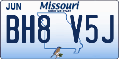 MO license plate BH8V5J