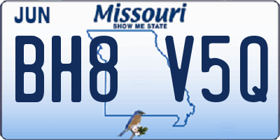 MO license plate BH8V5Q