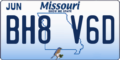 MO license plate BH8V6D