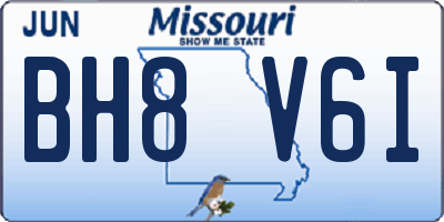 MO license plate BH8V6I