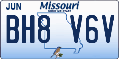 MO license plate BH8V6V