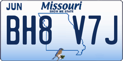MO license plate BH8V7J